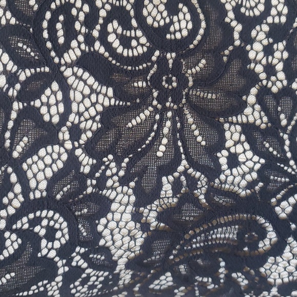 Vintage 90s Y2k EXPRESS Sheer Black Lace Top Cutout Back Mock Neck - Picture 11 of 13